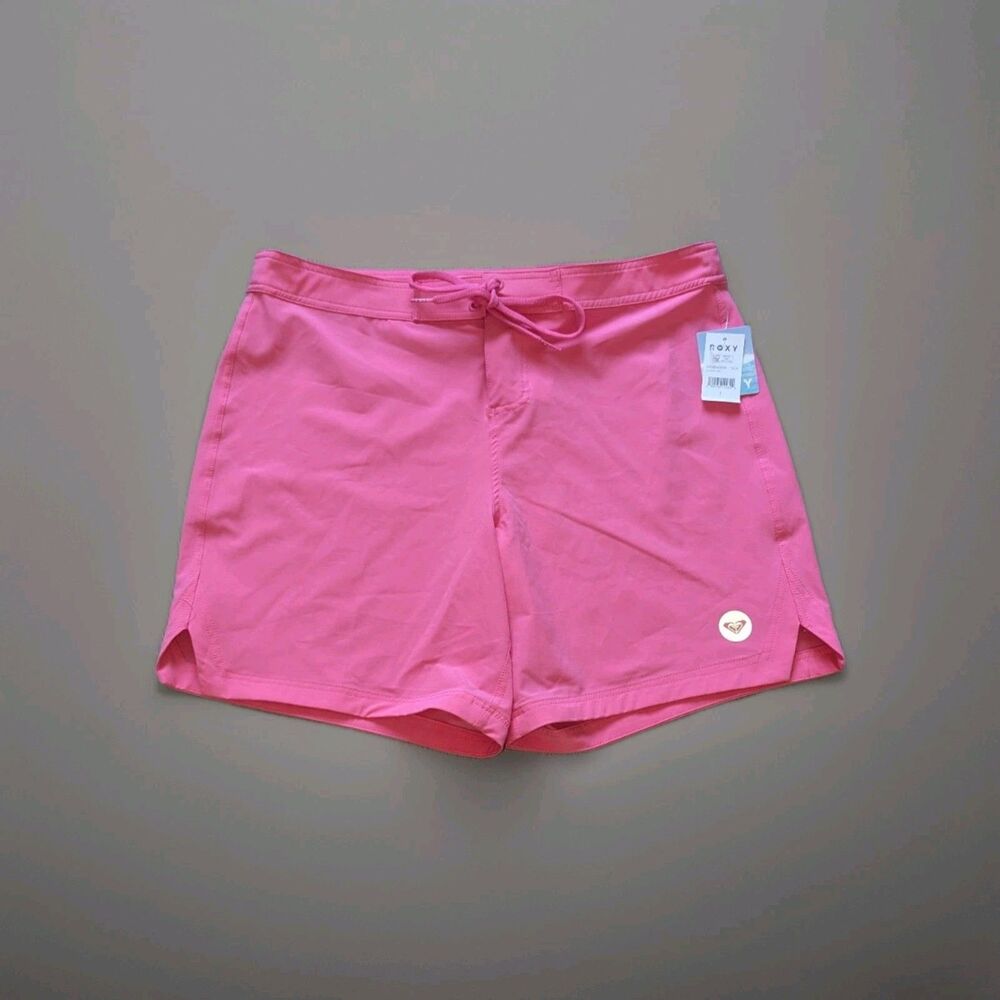 ROXY To Dye 7” Board Shorts Swimwear Women’s Size L Pink Drawstring
